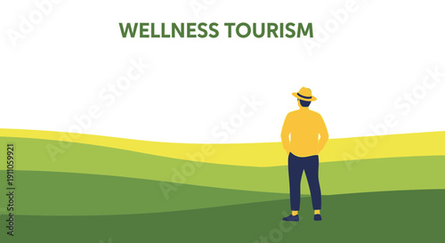 Serene Wellness Tourism Experience Amidst Rolling Green Hills Landscape