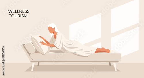 Serene Woman Enjoys A Moment Of Rest And Relaxation During Her Wellness Retreat