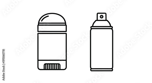 Two spray paint cans depicted in a minimalist outline silhouette