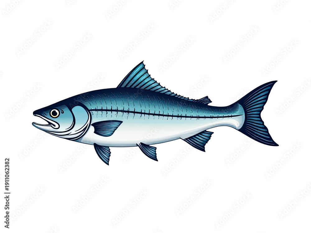 Fototapeta premium A fish standing on a white surface, great for use as a background or for adding texture to your design