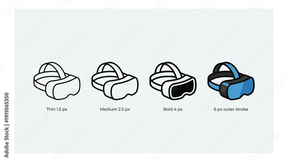 Fototapeta premium VR Headsets Lineup with Technical Specifications