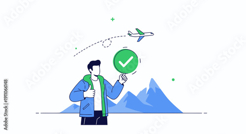 Successful Air Travel Adventure Approved Journey Concept