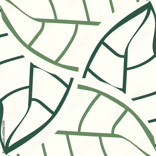 minimal leaf line seamless pattern with soft green tones. clean and natural design ideal for eco packaging, stationery, textile prints, and organic branding projects.