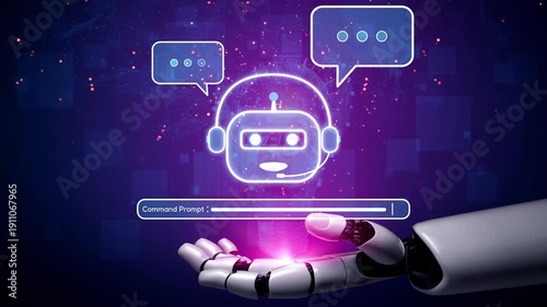 Wallpaper Mural AI Virtual Assistant Artificial Intelligence Chatbot Controlled by Prompt Engineering for Explainable Generative AI information and LLM Deep Learning Technology for Smart Business Work Support. Muxer Torontodigital.ca