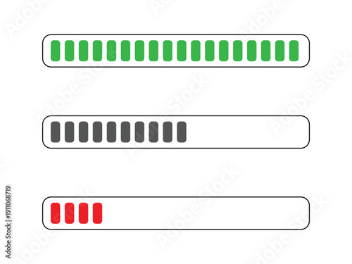 Loading Progress Bar Set with Percentage Levels