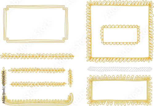 Golden Ornate Frames and Borders Collection