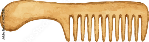 Vector watercolor illustration of a comb
