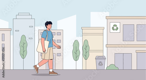 Urban Dweller Embarking On A Sustainable City Journey