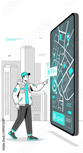 Urban Navigator Utilizing Digital Mapping Technology