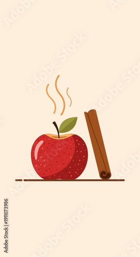 Warm Apple Infusion With A Cinnamon Stick For Cozy Fall Vibes