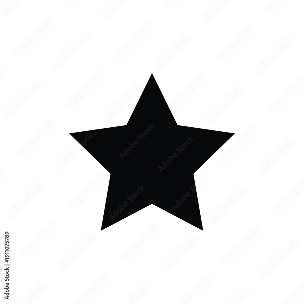Obraz premium Black five-pointed star on a white background simple