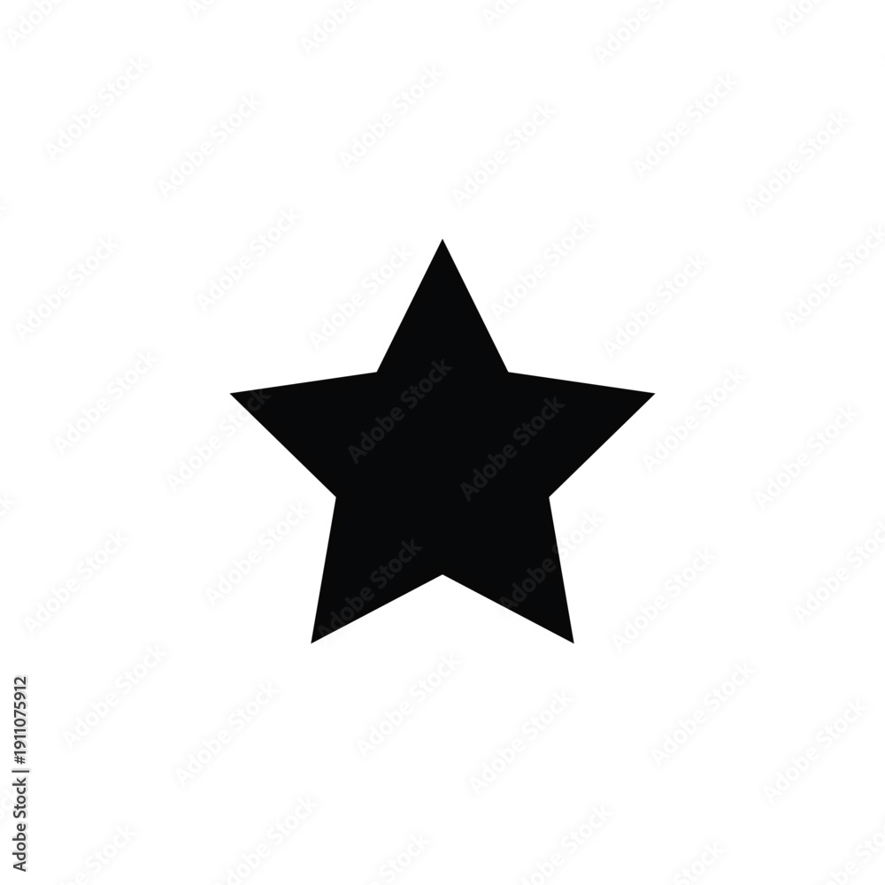 Obraz premium Black Five Pointed Star on White Background symbol