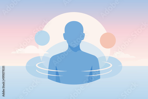 Person finding inner peace, mental balance, and zen during a tranquil moment