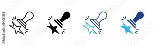 Stamp icon set multiple style collection