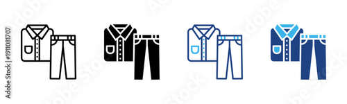 Work Uniform  icon set multiple style collection