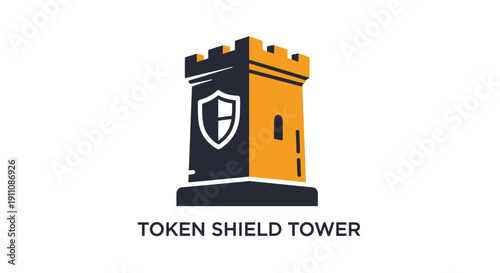 Token shield tower logo symbol.