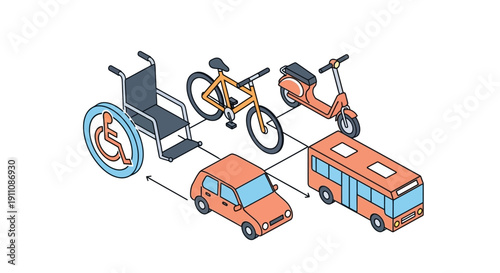 Transportation vehicles for people mobility.