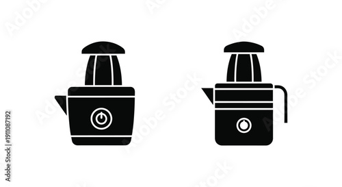 Two black stovetop espresso makers a modern kitchen appliance silhouette