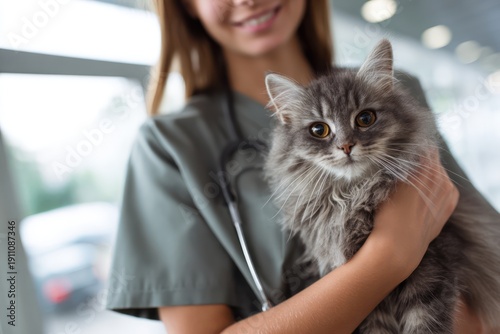 Wallpaper Mural Sunny clinical exam of cat by veterinarian Torontodigital.ca