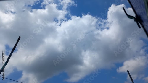 Beautiful Cloud Time Lapse in Blue Sky with Moving White Clouds | Calm Nature Sky Motion Background Video