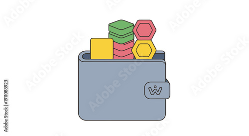 Wallet with Coins Inside.