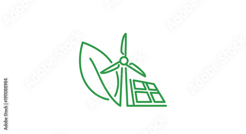 Wind Turbine Solar Panel Renewable Energy.