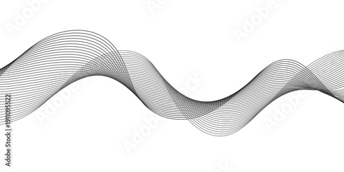 Smooth Flowing Grey Wave Pattern with Layered Minimal Curves and Subtle Motion, Clean White Abstract Geometric Vector Design for Modern Tech, Corporate, and Financial Use.