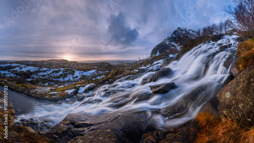 Sørvågen waterfall, Lofoten, Norway