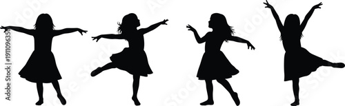 Black Silhouette Set of Fashionable Women Standing in Various Stylish Poses Including Hands on Hips and Holding a Shopping Bag for Design