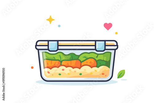 Healthy Lunch Box Illustration