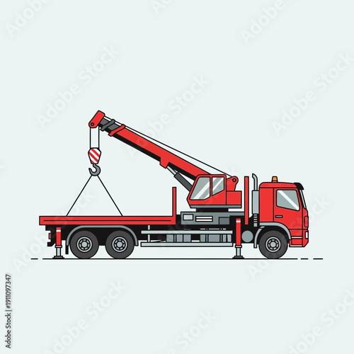 Heavy Duty Crane Truck Ready For Construction Site Work And Heavy Lifting Tasks