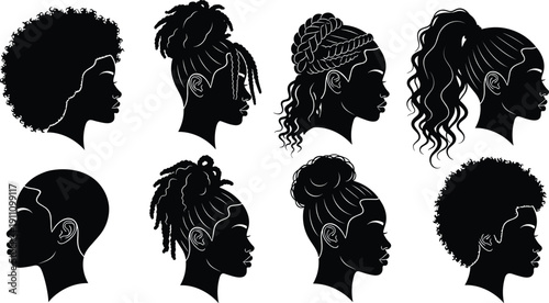 Happy family silhouettes with parents and children holding hands standing together isolated on white background vector for lifestyle and parenting,