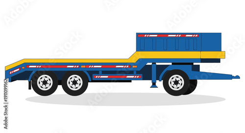 Heavy Duty Flatbed Trailer For Transporting Large Equipment Freight Logistics
