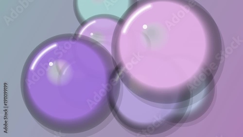 Pastel Colored Bubbles with Soft Gradient Background.