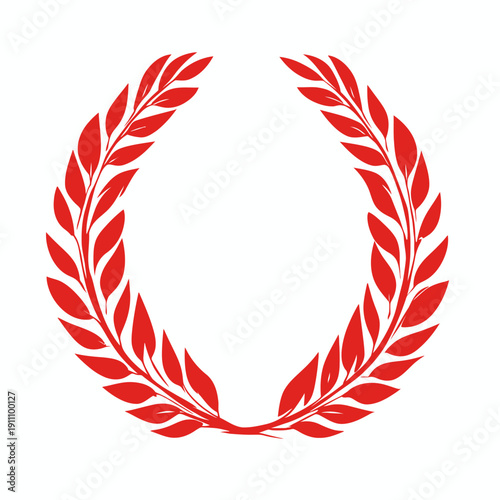 Red Laurel Wreath Symbolizing Victory and Achievement