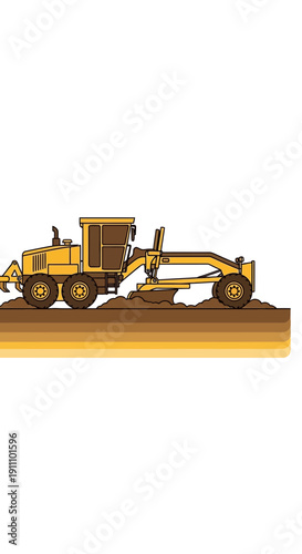 Heavy Duty Grader Machine Reshaping Earth Surface For Construction Projects