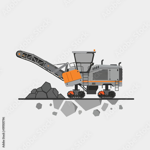 Heavy Duty Industrial Stone Crusher Machine Operating On Site