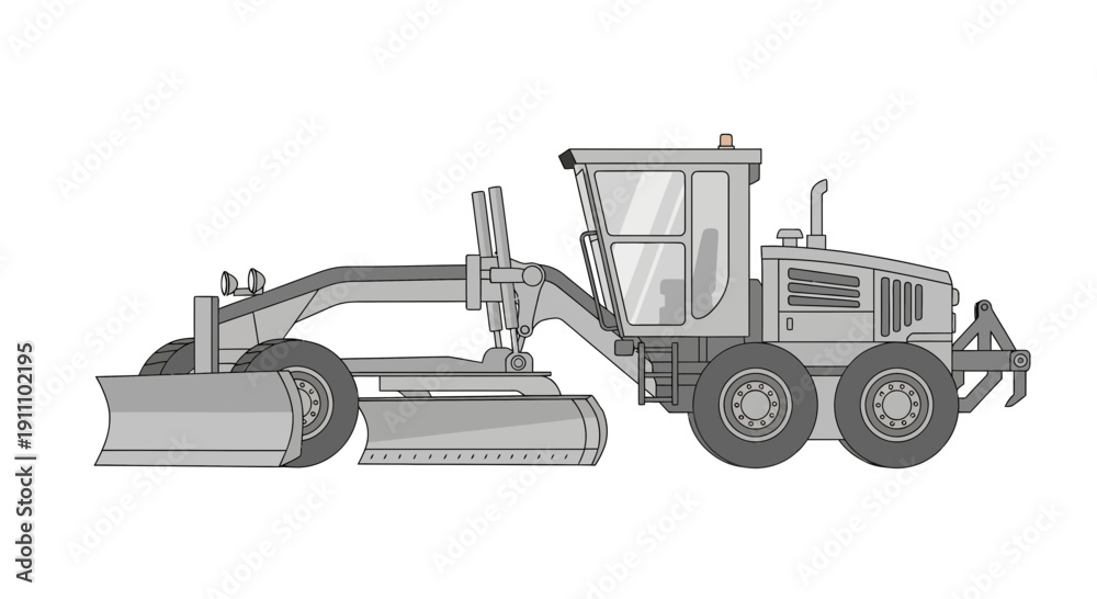 Naklejka premium Heavy Duty Motor Grader Vehicle For Road Construction Work