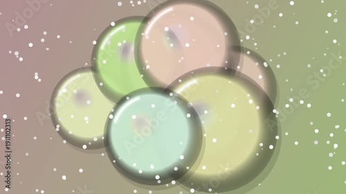 Pastel Colored Circles with White Dots Background.
