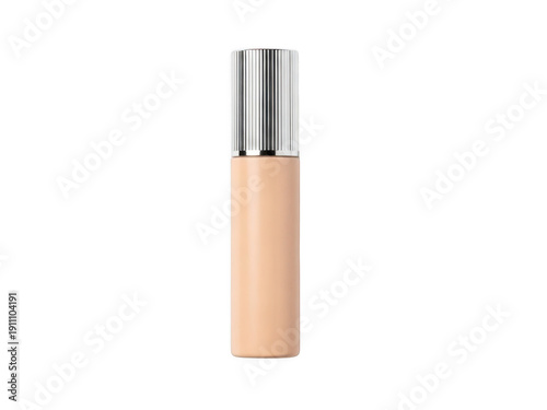 Elegant nude-toned compact foundation with metallic cap and smooth applicator tip.