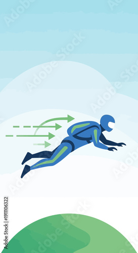 Extreme Sports Adventure Skydiving Freefall Action Illustration