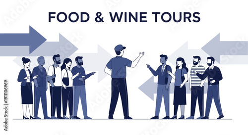 Food And Wine Tour Gathering Diverse People Guided Experience