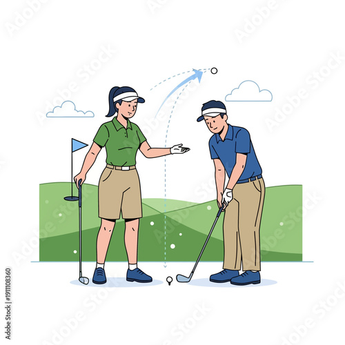 Golf Lesson Fun Outdoors Healthy Recreation And Sports Activity Outdoor Pastime Leisure