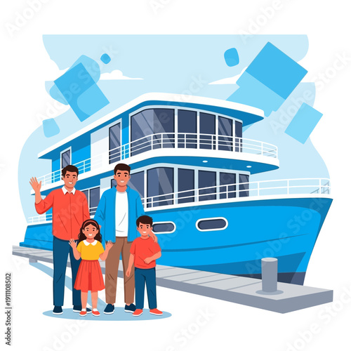 Happy Family Vacation On A Luxury Yacht Adventure And Leisure