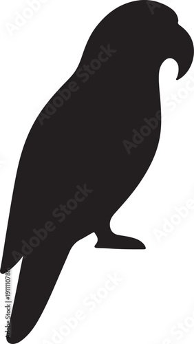 Vibrant parrot illustration, perched on a branch with colorful plumage, isolated on white background