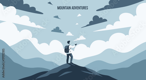 Majestic Mountain Summit Exploration Adventure Outdoors