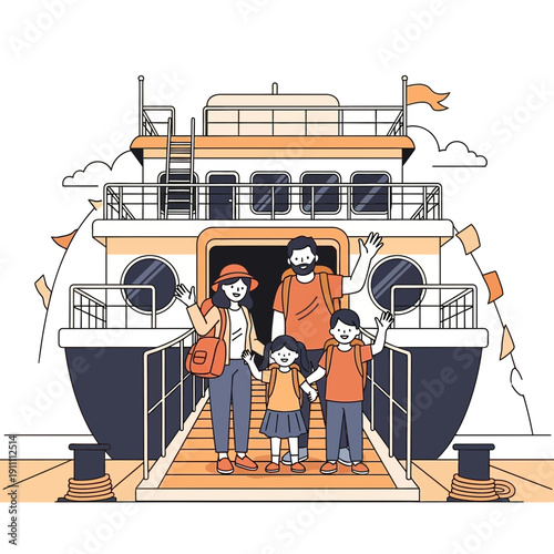 Joyful Family Embarking On A Nautical Adventure Awaiting New Experiences Together