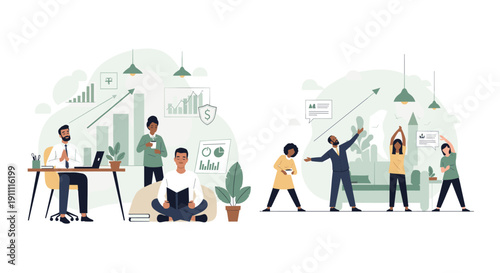 A focused professional working at their desk, ideal for business and productivity themes.