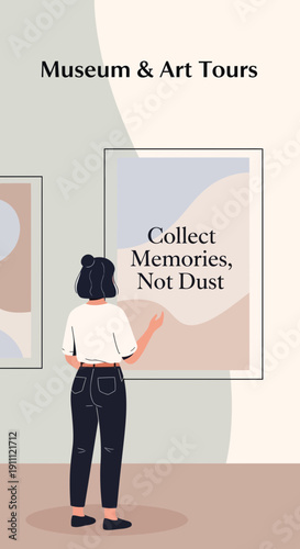 Modern Art Gallery Visit Discovering Abstract Creations