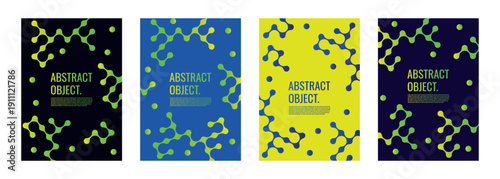 Business card template. A set of modern abstract vector designs featuring abstract patterns created from connected liquid drops. Modern geometric shapes – metaspheres. Vector banners, flyers.